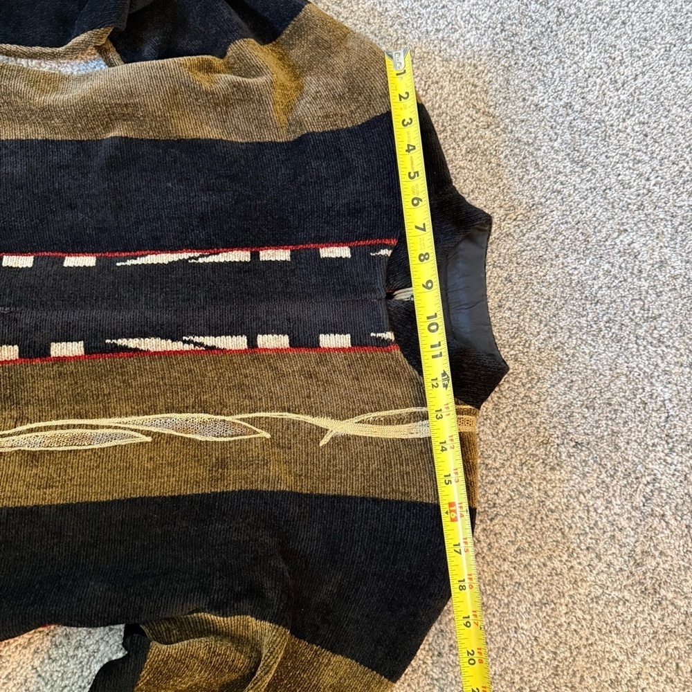 Mina Norton New York Wearable Art/Artsy/Art To Wear Chenille Cardigan Women’s L - Picture 5 of 9